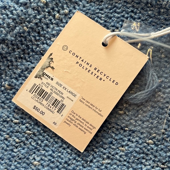 Lauren Conrad Women’s size XXL oversized pullover sweater blue with sparkle new - Picture 7 of 11